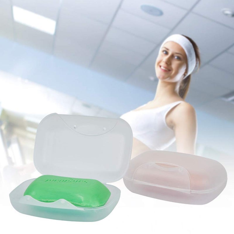 Vonpri Soap Box Holder  2-Pack Soap Dish Soap Savers Case Container for Bathroom Camping Gym Vonpri (Clear) - Image 4